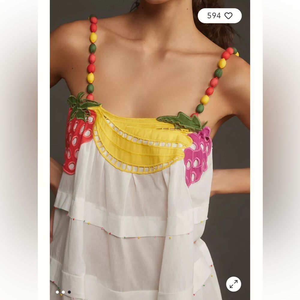 Anthropologie Farm Rio Fruits Richilieu Sleeveless Midi Dress